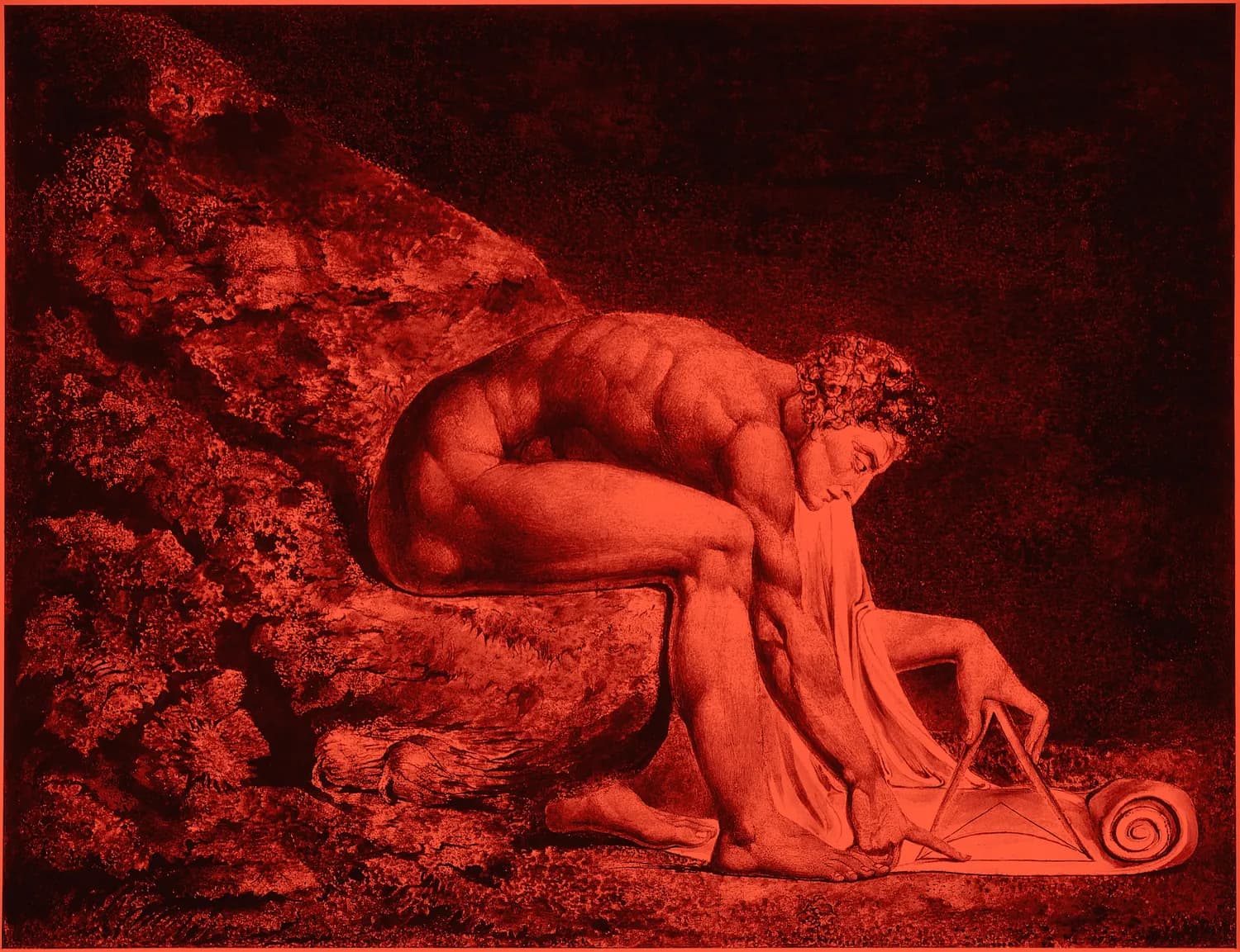 William Blake, Newton, measuring with a compass